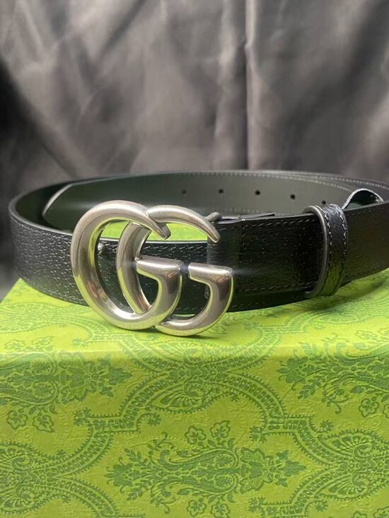 Gucci Black Leather Double G Belt Size 85 main image 4